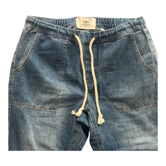 One Teaspoon Shabbies High Waist Drawstring Boyfriend Denim Jeans Sz: L - Picture 3 of 10